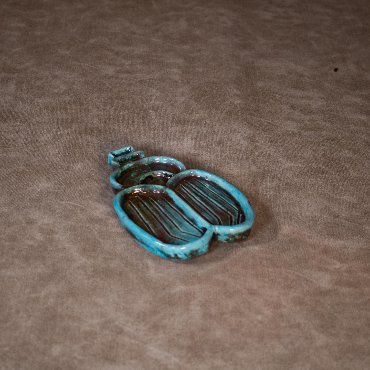 Raku Beetle Jewelry Tray 1