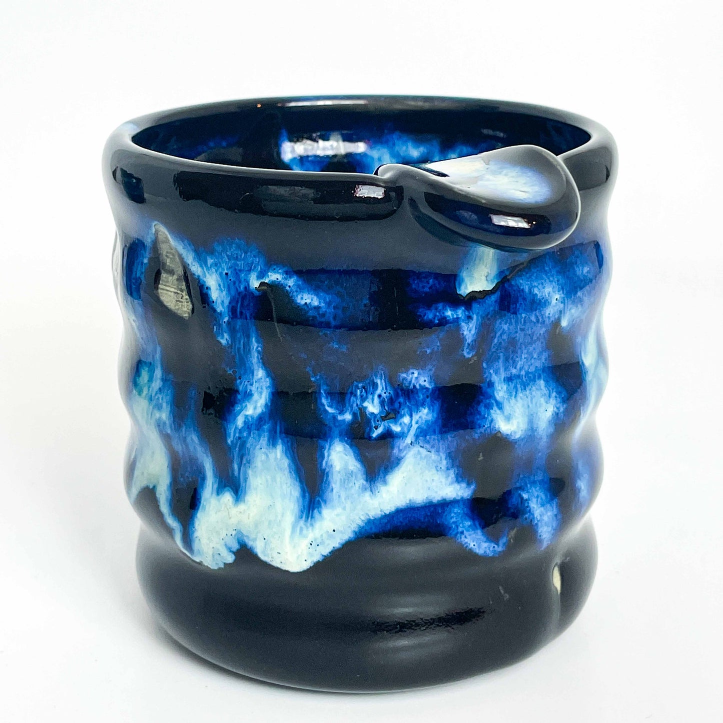 Ashtray - Black Melting Blue Wiggle